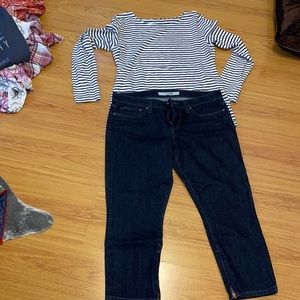 Joe’s Jeans cropped w/ zippers @ hem size 32!